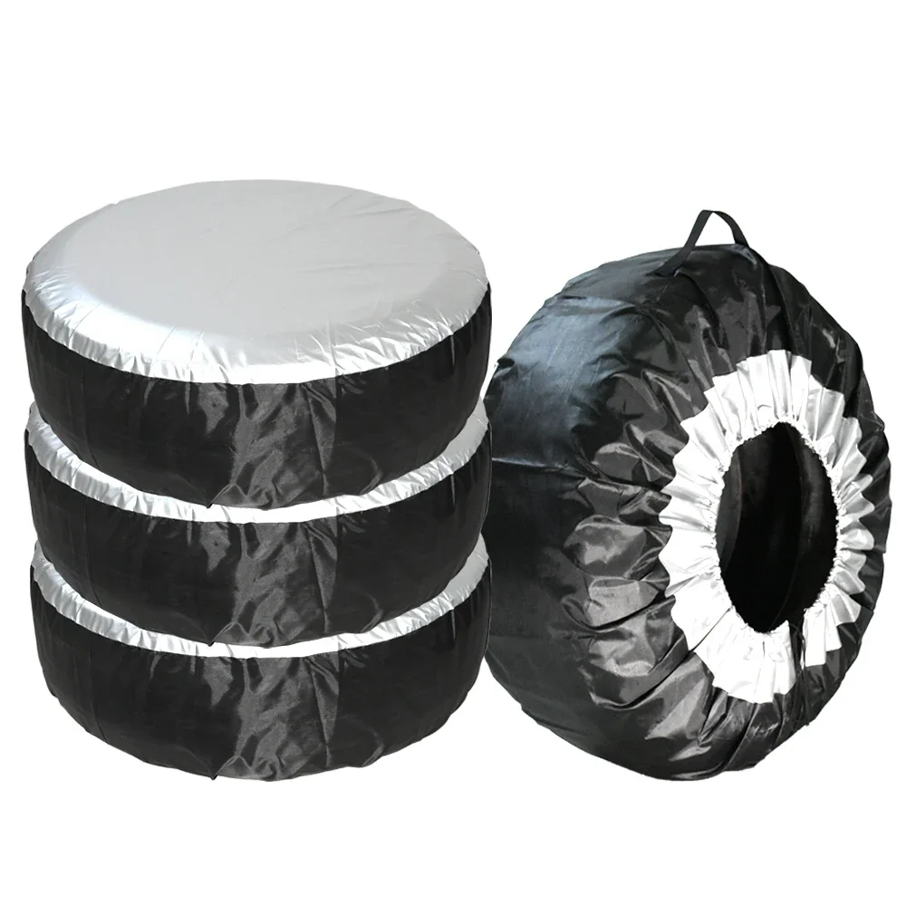 2PCS/4PCS Tire Cover Case Car Spare Tire Cover Storage Bags Car Auto Wheel Tire