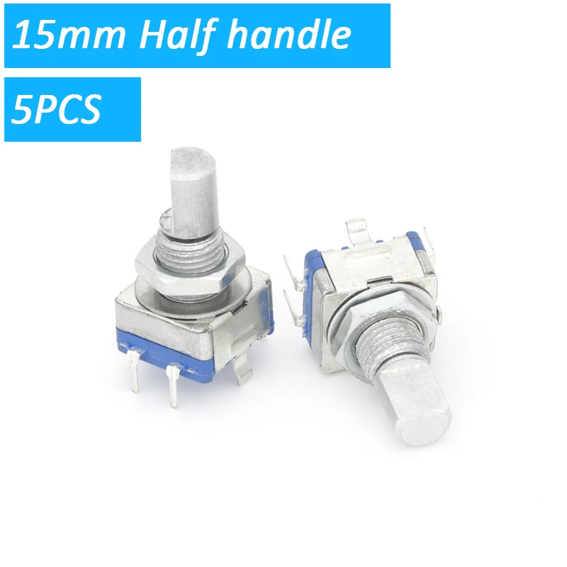 5PCS/LOT 20 Position 360 Degree Rotary Encoder EC11 w Push Button 5Pin Handle Long 15/20MM With A Built In Push Button Switch light timer switch Wall Switches