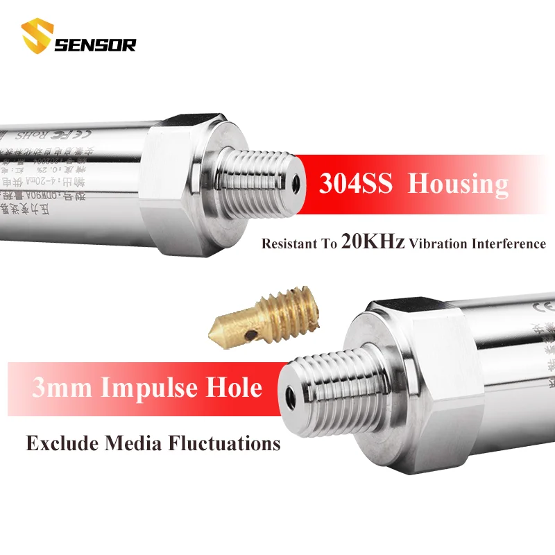 Pressure Transmitter Sensor LCD Display Splay G1/4 24V 4-20mA 0.2% 0-600bar Optional Pressure Transducer