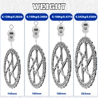 Rotors de vélo BUCKLOS 140 mm 160 mm 180 mm 203 mm, rotors ultralégers en acier inoxydable pour vélo de route et VTT, rotors de frein à disque hydraulique 5