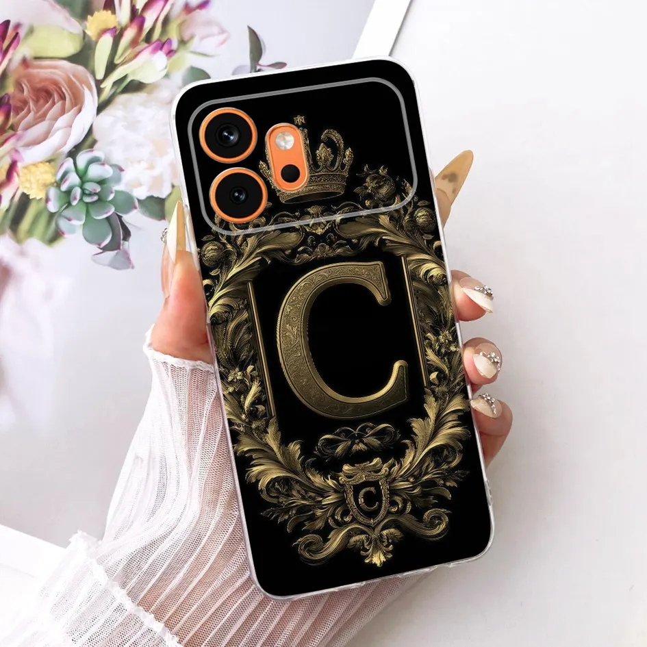 Fashionable Crown Initials Silicone Phone Case Cover, Soft and Stylish