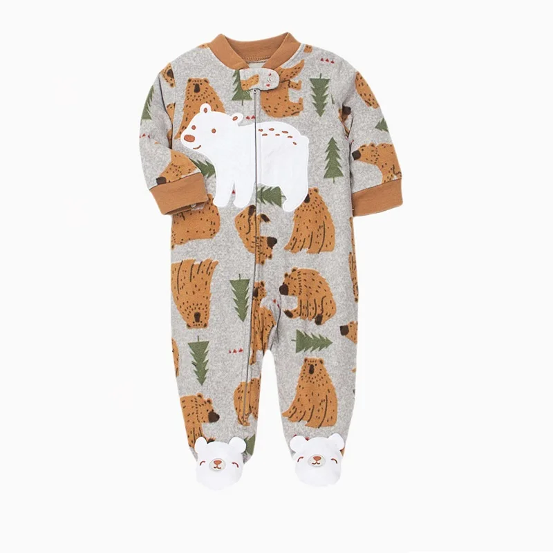 Newborn Baby Fleece Warm Rompers Jumpsuit for Spring Autumn baby clothes