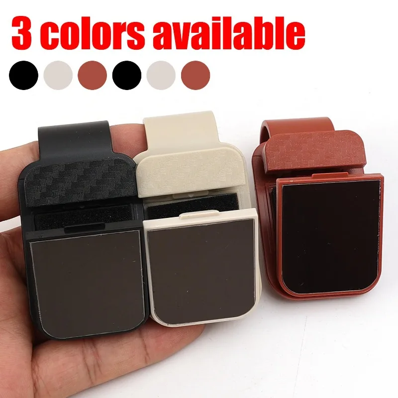 유니버설 자동차 선바이저 안경 홀더 클립 카본 파이버 텍스처 선글라스 마운트 티켓 카드 클램프 자동차 인테리어 액세서리