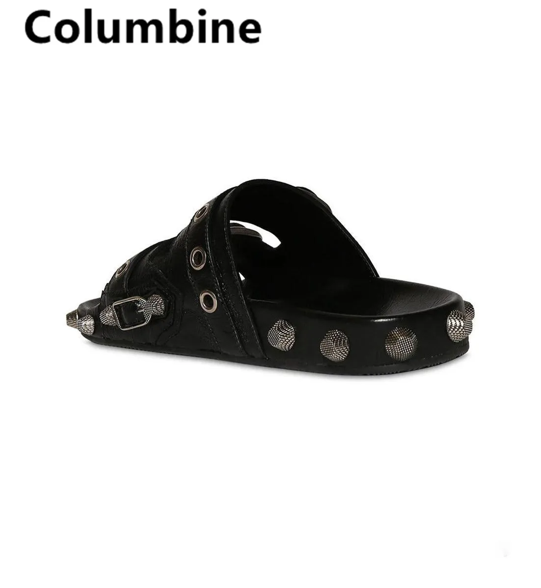 2023 New Fashion Summer Men Shoes Black Non-slip Casual Slipper Outdoor Genuine Leather Platform Designer Shoes Men High Quality