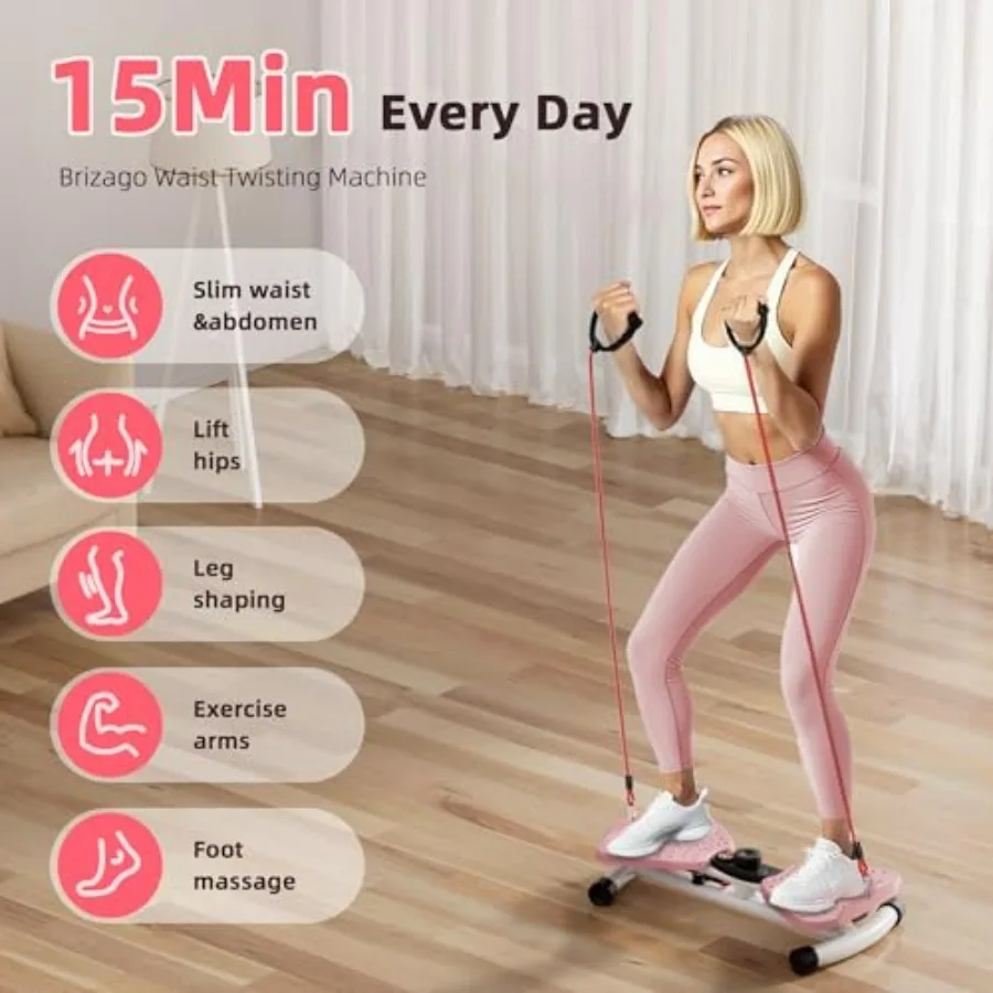 Waist Twister Ab Machine, 300 lbs Weight Capacity Anti-Slip Twist Board, Noiseless Exercise Equipment with Digital Display for T