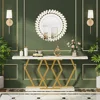 70.9 Inch Extra Long Sofa Table White and Gold Console Table with Faux Marble Tabletop,Modern Long Entryway Table Gold Frame 1