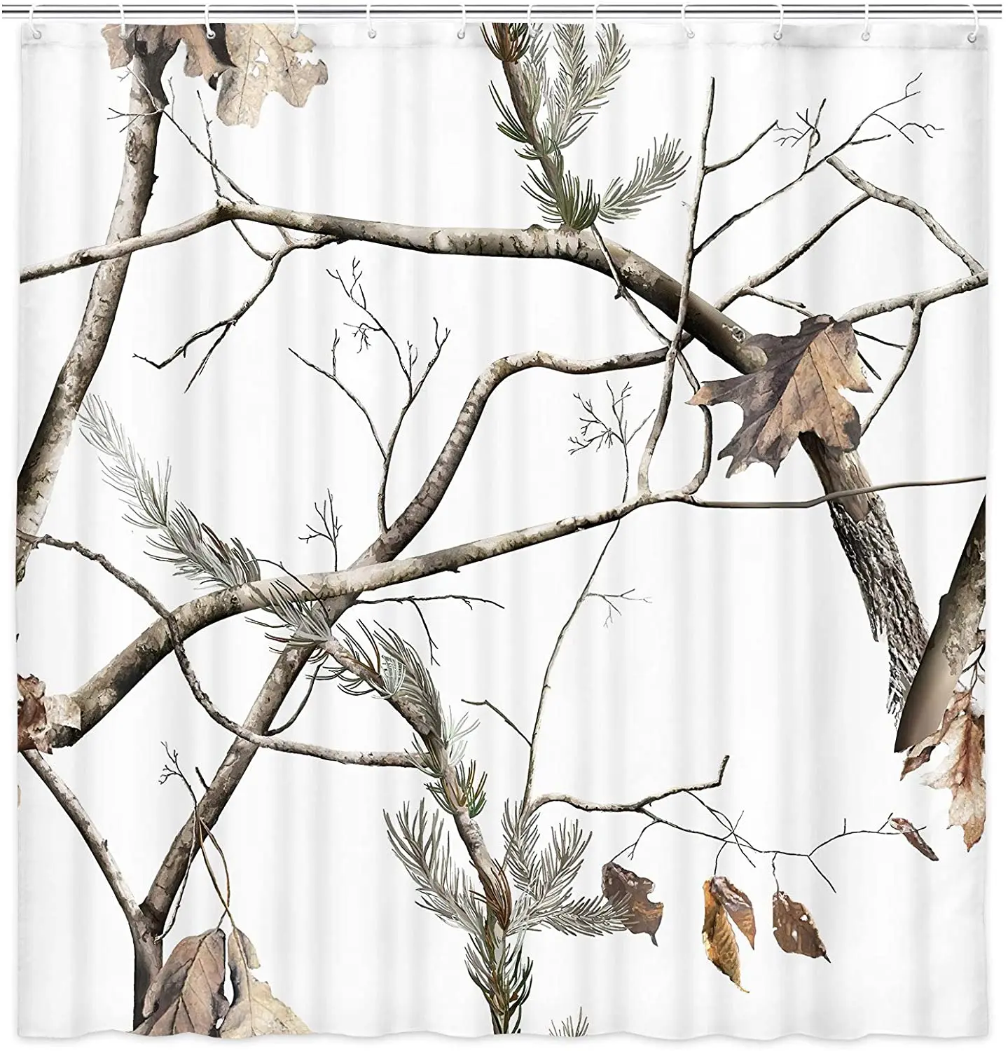 

Camo Shower Curtain Camouflage Tree Vintage Old Forest Fabric Bathroom Bath Shower Curtains with Hooks