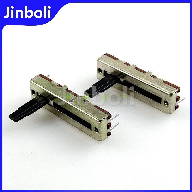 35mm 3Pins Single Straight Slide Potentiometer A10K Stroke 20mm Mixer Fader Handle Width 4mm 2PCS