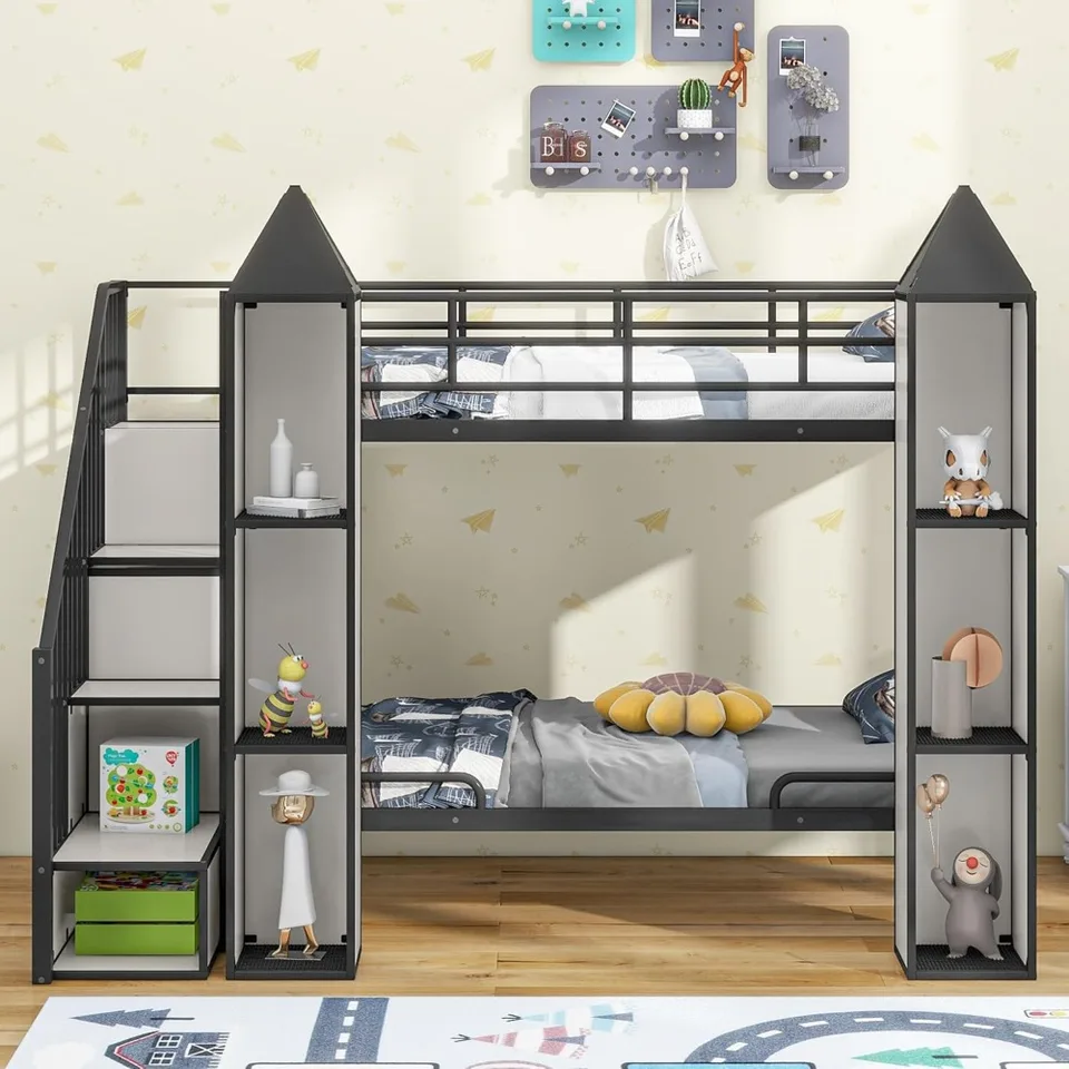Castle Bunk Bed with Wardrobe and Storage
