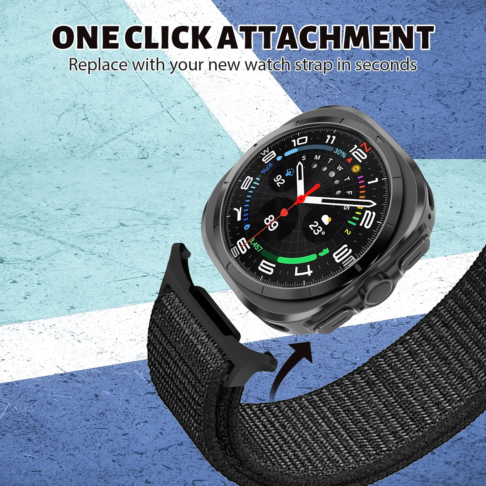 Sports Nylon Loop Band - Durable & Adjustable Bracelet Wristband with Replaceable Belt
