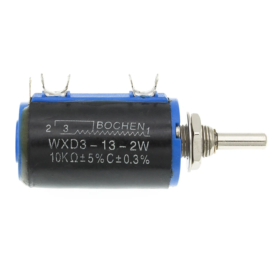 Multiturn Potentiometer, Rotary Potentiometer, Electronic Components WXD3-13-2W Shaft Dia 100Ohm 1K 10K 100K 101 102 103 104 Ohm Rotary side Multiturn Potentiometer