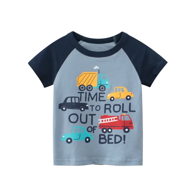 2022 Summer Boys T Shirt Cartoon Dinosaur Baby T-shirts Short Sleeves Full Print Children Clothing Cotton Kids Clothes Tee Tops O