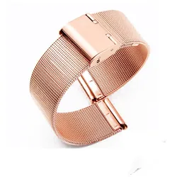 Elegant Black Milanese Mesh Stainless Steel Watch Band, Quick Release Design - 14mm (Rose gold)