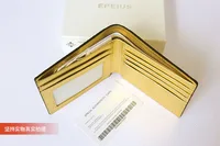 2022 New Designer Luxury Cow Leather Men Wallets Business Genuine Leather Golden Money Bag High Grade Card Holder Money Bag 45 2