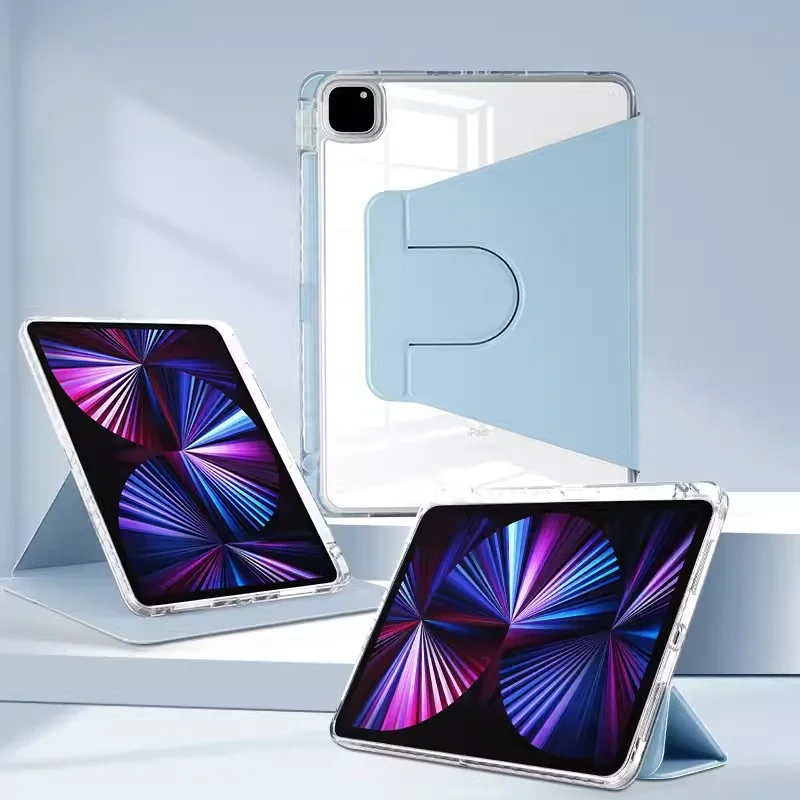 

Rotating Acrylic Tablet Case For IPad Pro 12.9 Pro 11 Air 5 4 10.9 10.2 Air3 Pro 10.5 10th 10.9 9.7 Air 2 1 Mini 6 With Pen Slot
