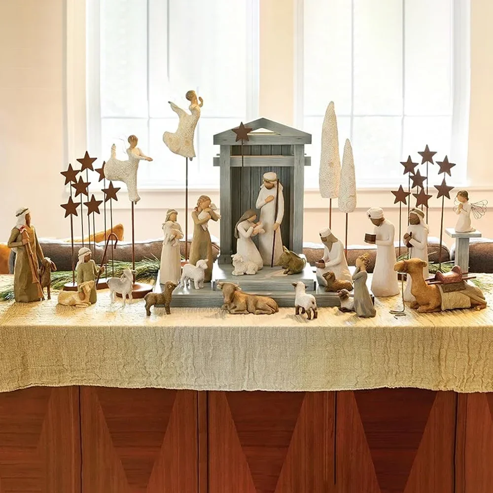 Nativity set birthplace hand drawn figure statues Home sculpture art Living Room Bedroom table decoration Resin crafts Room