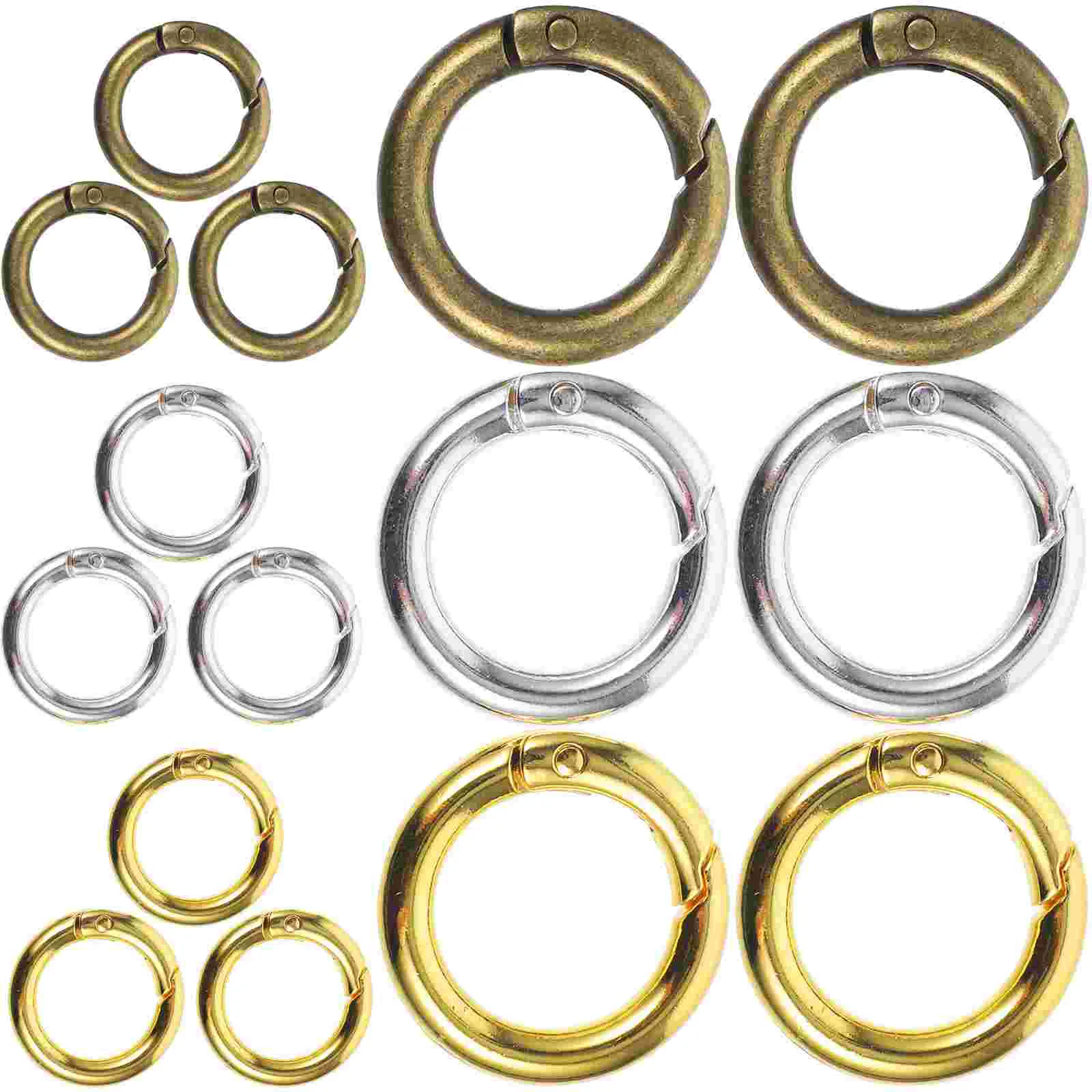 

15 Pcs Jewlery Making Supplies Spring O-rings Multipurpose Backpacking Accessories Round Carabiner Alloy Snap Buckles Buttons