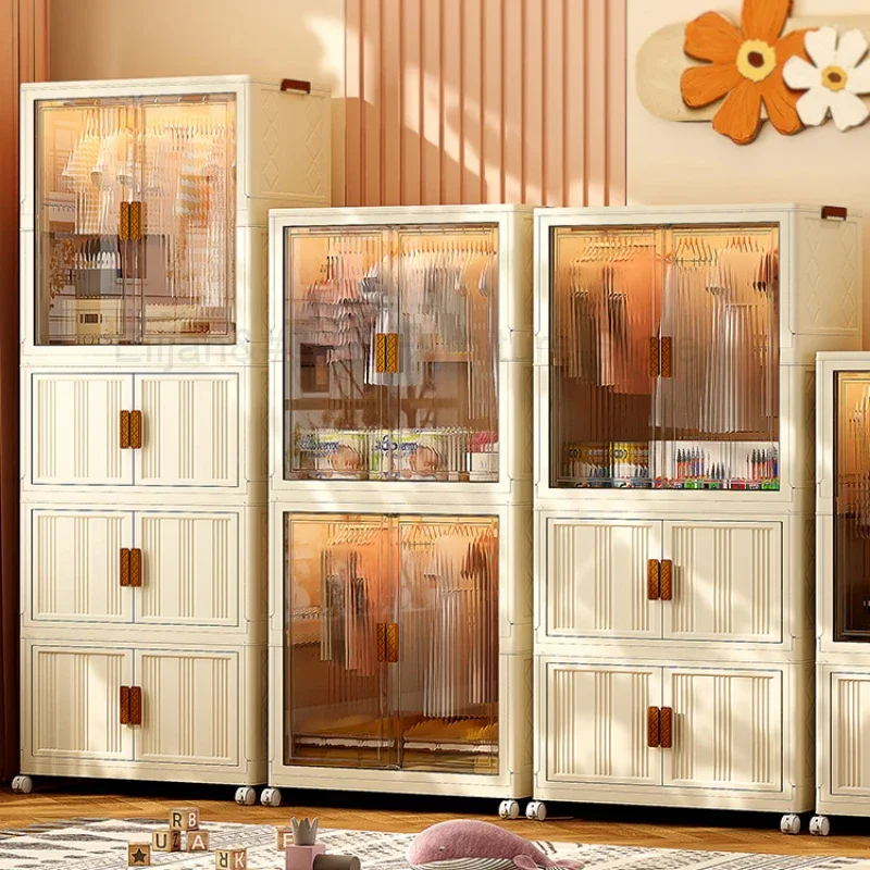 Organizer Room Children Wardrobes Storage Cabinet Bedroom Children Wardrobes Closet Plastic Placard Enfant Home Furniture MR50CW