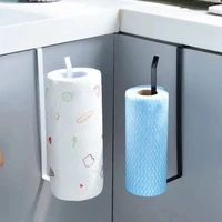 Porte-serviettes en papier de cuisine sans poinçonnage, cintre d'armoire, support de rangement mural pour rouleaux de toilettes, accessoires de salle de bains 4