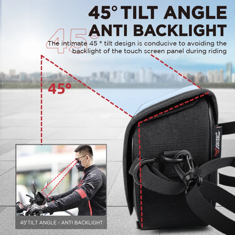 Motorcycle Navigation Bag Waterproof Waist Bags Scooter Magnetic Front Touch Screen Storage Bag & Rain Cover for Vespa 150 TMAX