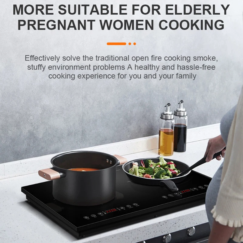 Embedded Induction Hob 2 Burner CE Certified Fast Heating Energy Saving 220V 110v Electric Cooktop 2