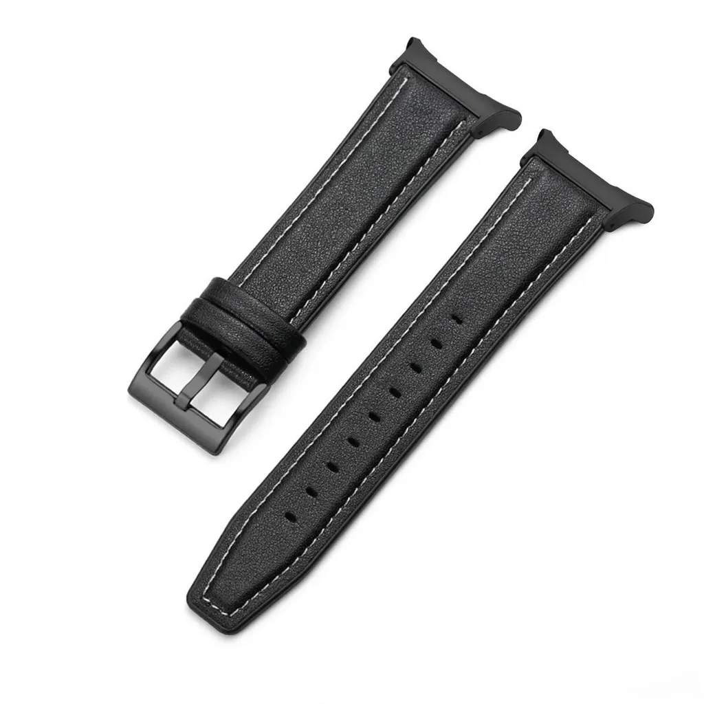 Premium Leather Silicone Hybrid Smartwatch Strap
