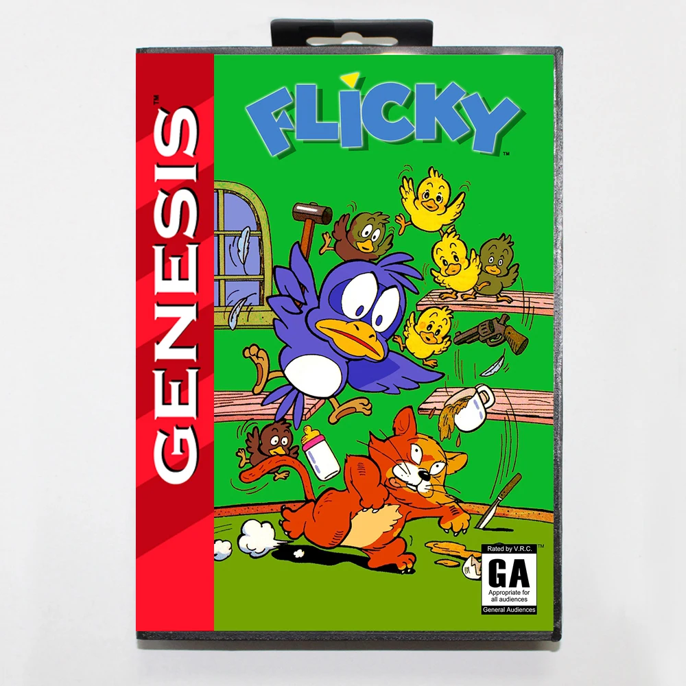 

Мерцающий игровой картридж MD с американской коробкой для 16-битной системы Sega Megadrive Genesis