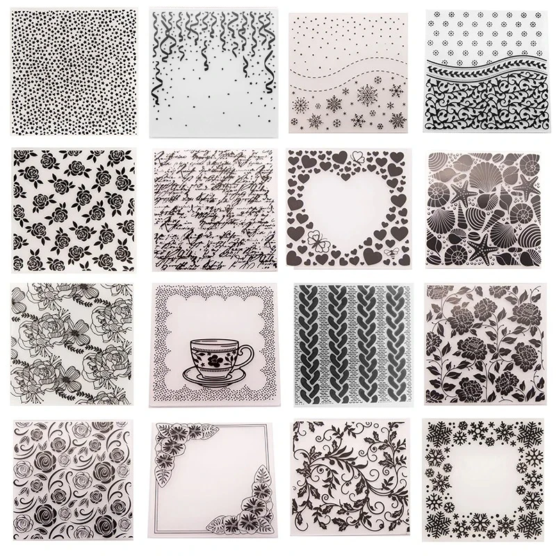 ocean/rose/handwritten characters Embossing Folder Plastic Plates For Paper Card Cutting Die Decoration Scrapbooking Embosser plastic embossing folder embossing folder