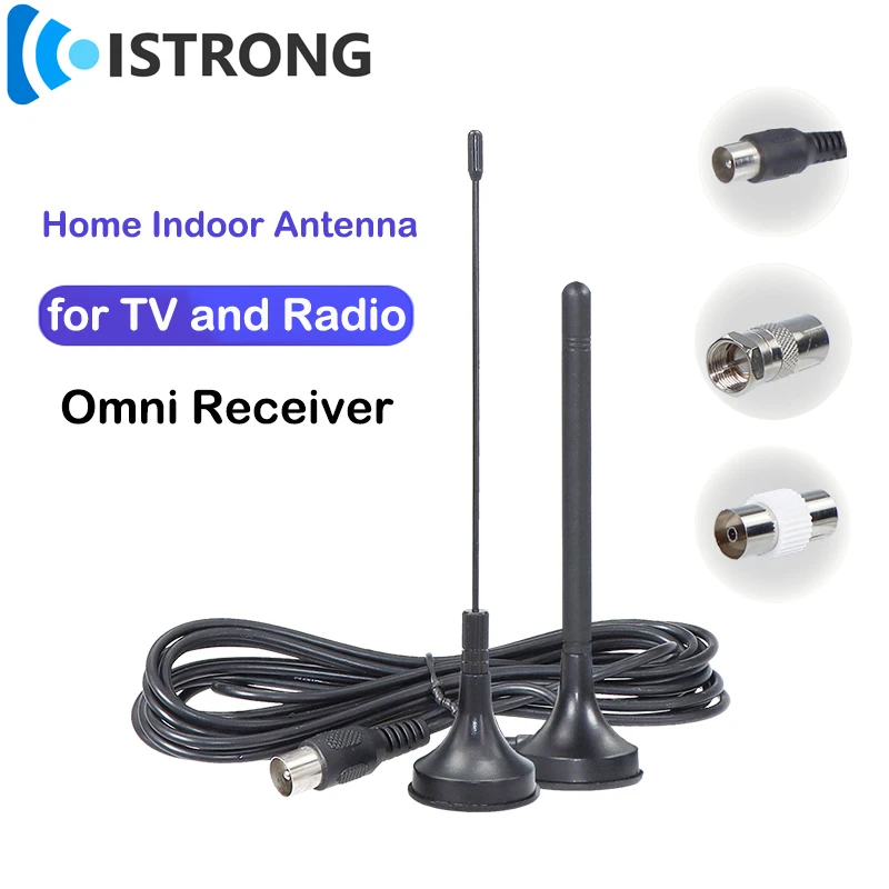 

Home Indoor TV FM Antenna With Amplifier DVB-T/T2 Digital TV Radio Receiver Magnetic Base Omni Antenna Signal Booster ISDB DTMB