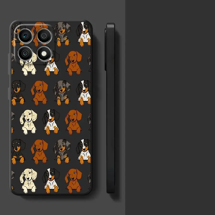 Chic Dachshunds Black Soft Phone Cover Case