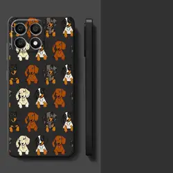 Chic Dachshunds Black Soft Phone Cover Case for Honor X5b (Mix01)