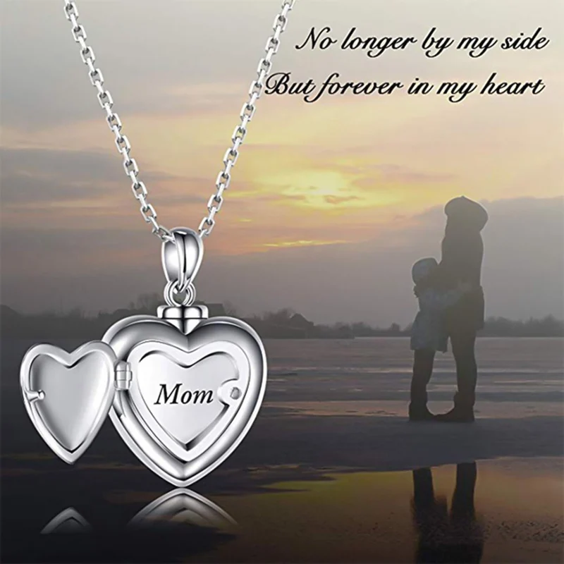 Stainless Steel My Mom Heart Necklace Urn, Mom Cremation Jewelry, Cremation  Urn Pendants