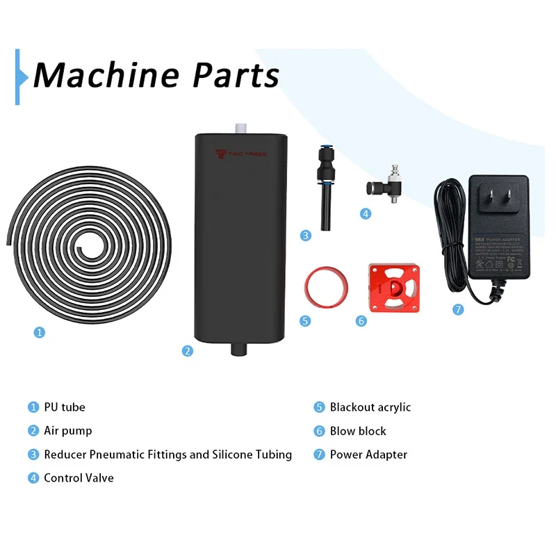 X1 Laser Air Assist System Kit 10-30L/min 36W Air Airflow Assist Pump Remove Smoke Dust For TTS-55 Laser Engraver Cutter Machine
