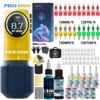 Tattoo Kit POSEIDON Cute Yellow Tattoo Pen Kit For Permanent Makeup Tattoo Machine Kit New Tattoo Power Supply Tattoo Gun Kit 1