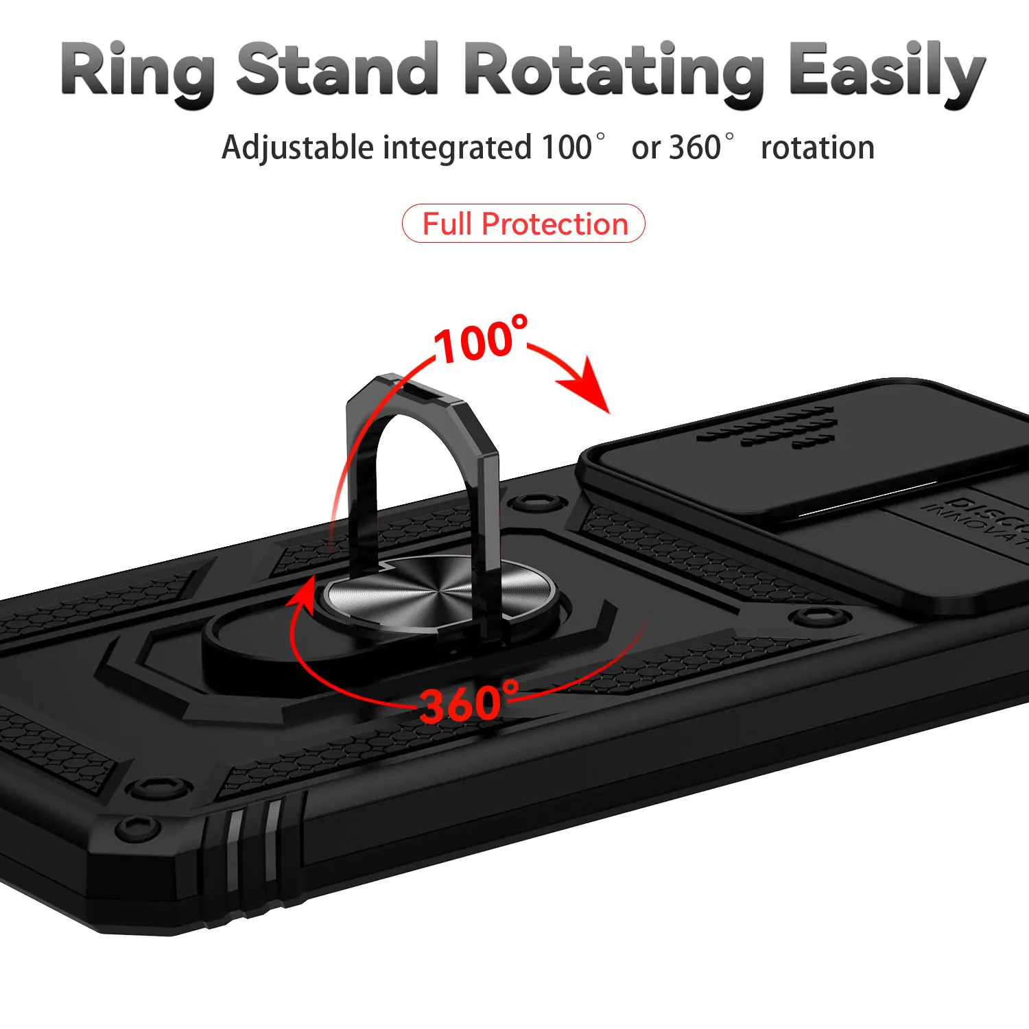 Enhanced Armor Shockproof Phone Case with Slide Window Camera Lens Protection