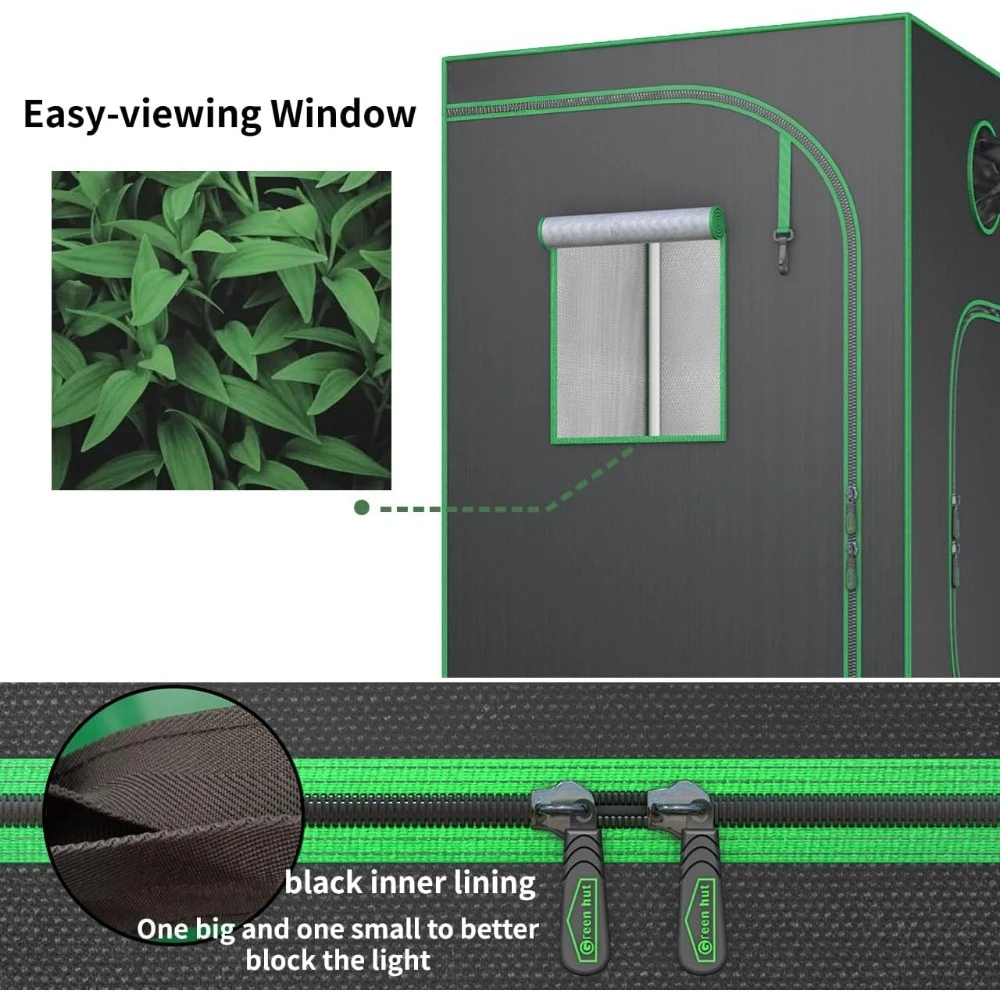 Hydroponic Indoor Planting Tent with Detachable Floor Tray and Tool Kit, Polyester Film, 96 "x 48" X78"
