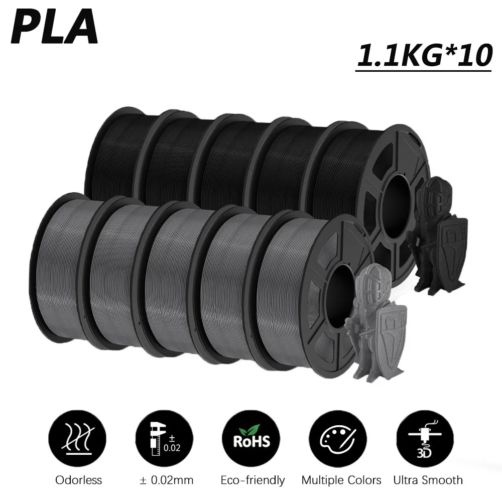 thumbnail image 1 of Filamento PLA/PLA Meta/PETG/PLA PLUS/PLA mate para impresora 3D JAYO de 1,75 mm, 10 rollos, materiales de impresión 3D para impresora 3D y bolígrafo 3D, 1 of 5