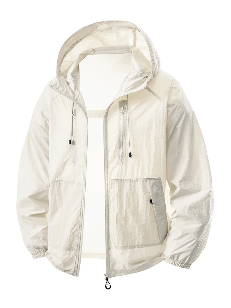 Women's Lightweight Hooded Summer Windbreaker Jacket with Sun Protection and Adjustable Drawstring