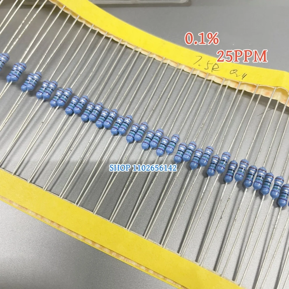 10PCS Precise resistor 1/4W 0.1% 1K-1M 5.36K 12K 20K 24K 27K 33K 43K 47K 49.9K 51K 56K 62 68 75K 82 91 100K 332K 470K resistance metal film resistor metal film resistors
