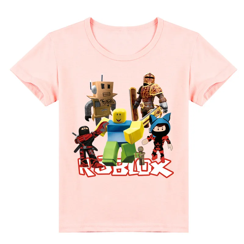 Primavera Verão Roupas Infantis Roblox Cartoon Short Sleeve T-shirt Boys  Girls Roupas Impressas Camisa Top Graphic Tee 2-16years
