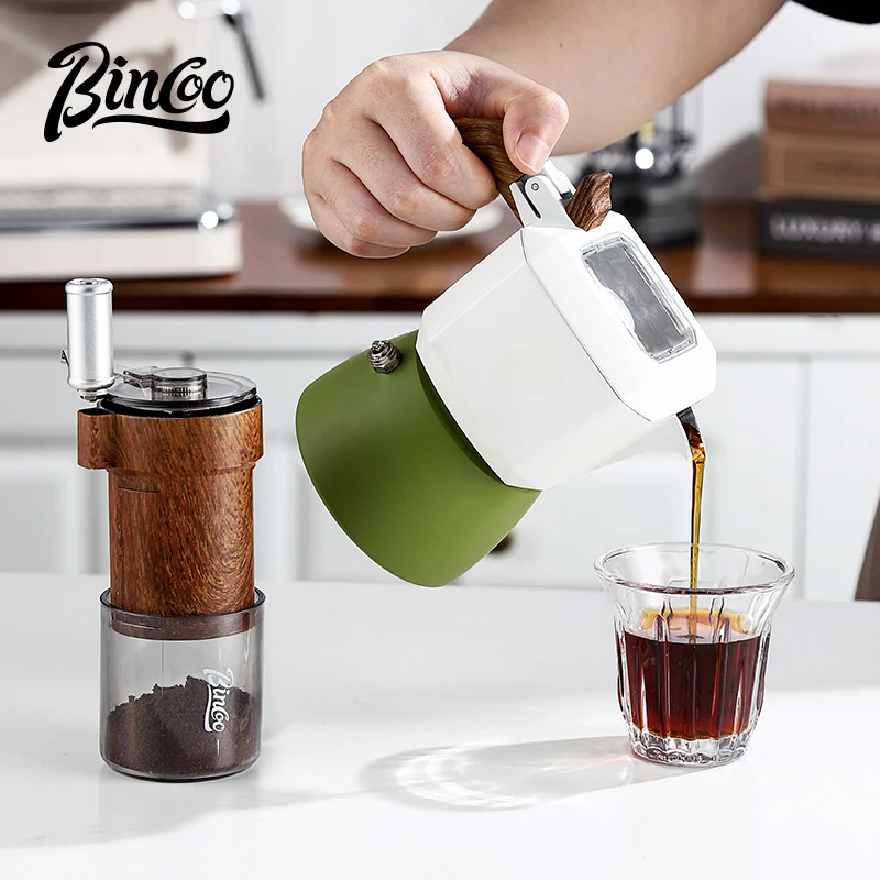 BINCOO 2 Cups Double Valve Moka Pot Espresso Coffee Pot Set