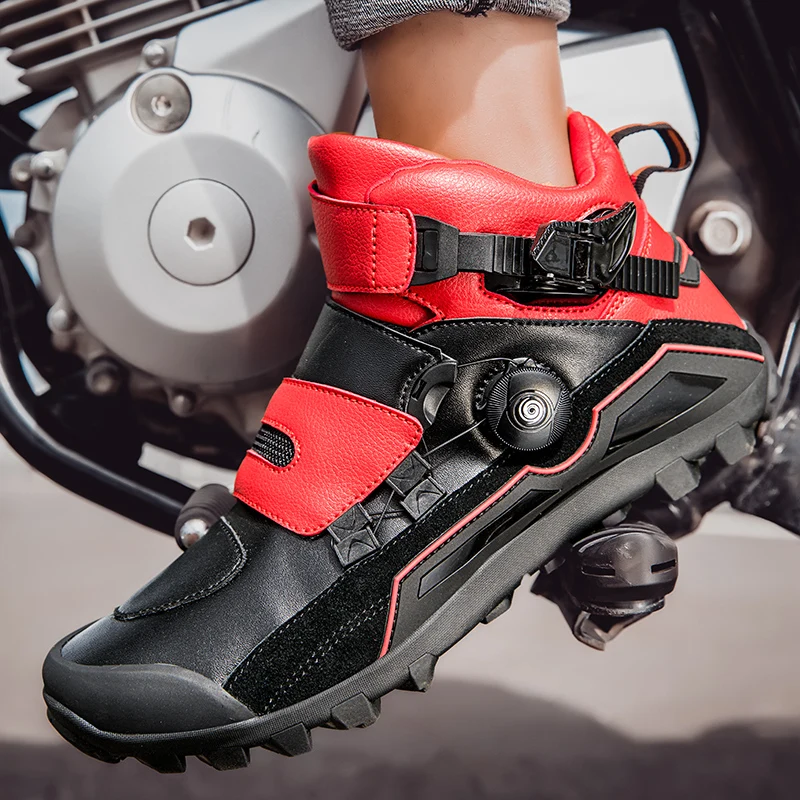 Motorcycle Riding Shoes for Men Waterproof and Anti-fall Motorcycle Boots Breathable Off-road Racing Shoes Equipment