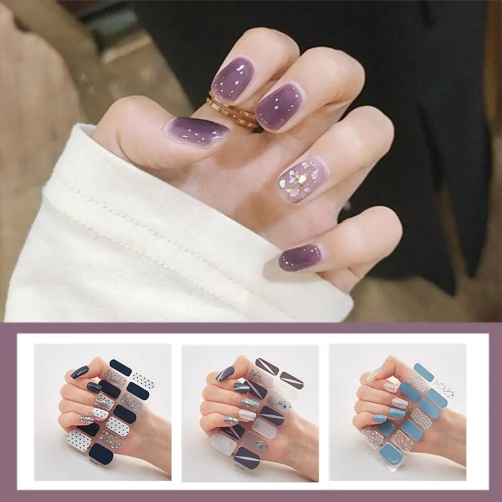 

Semi Cured Gel Nails Art Stickers 3D UV LED Lamp Gilding Manicure Nail Decoration Solid Mask Nail Process Sticker Decal Col P7U4