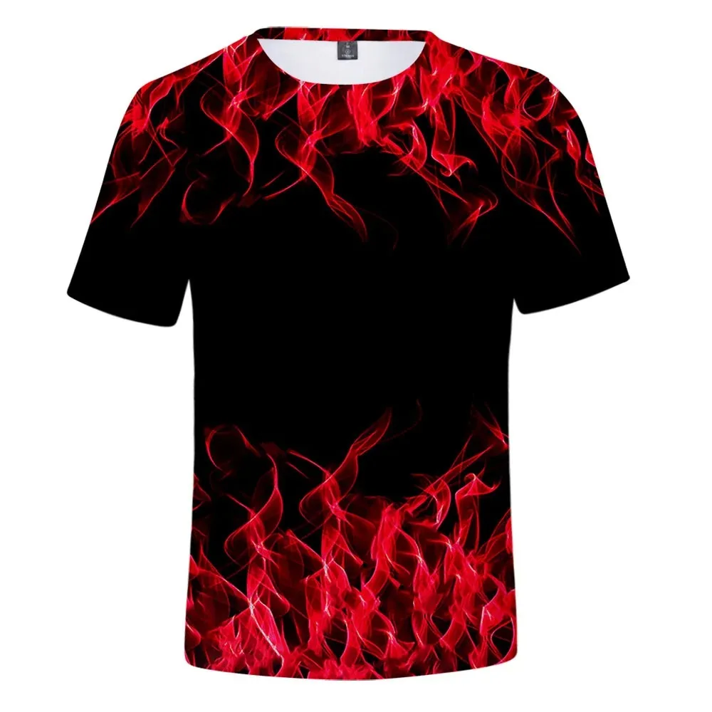 Colorful Flame 3D Printed T Shirt Women Men Summer Fashion O-neck Short Sleeve Funny Tshirt Hipster Cool Graphic Tees Streetwear