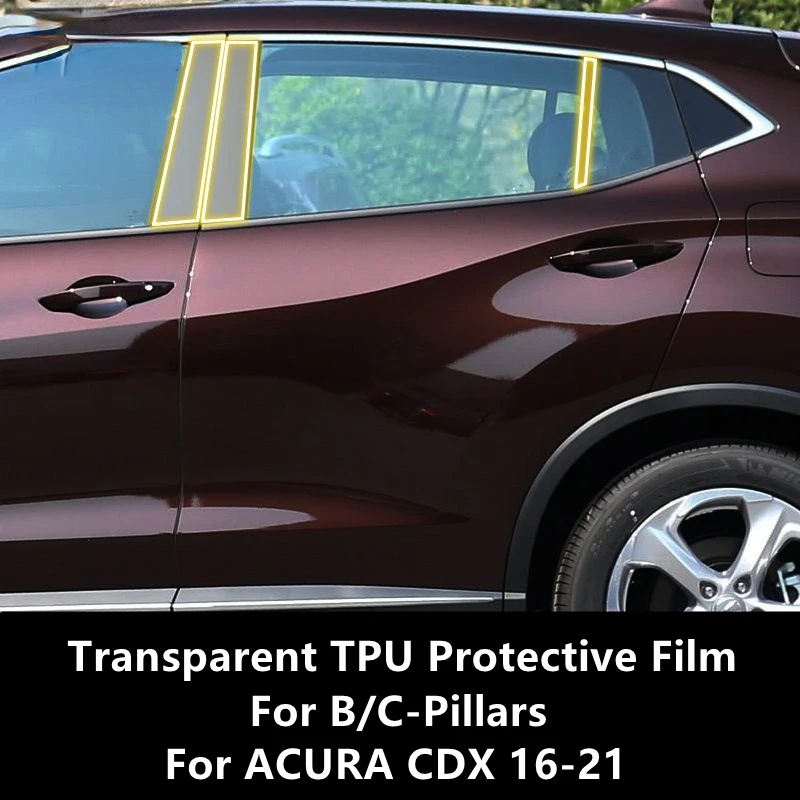 

For ACURA CDX 16-21 B/C-Pillars Transparent TPU Protective Film Anti-scratch Repair Film Accessories Refit