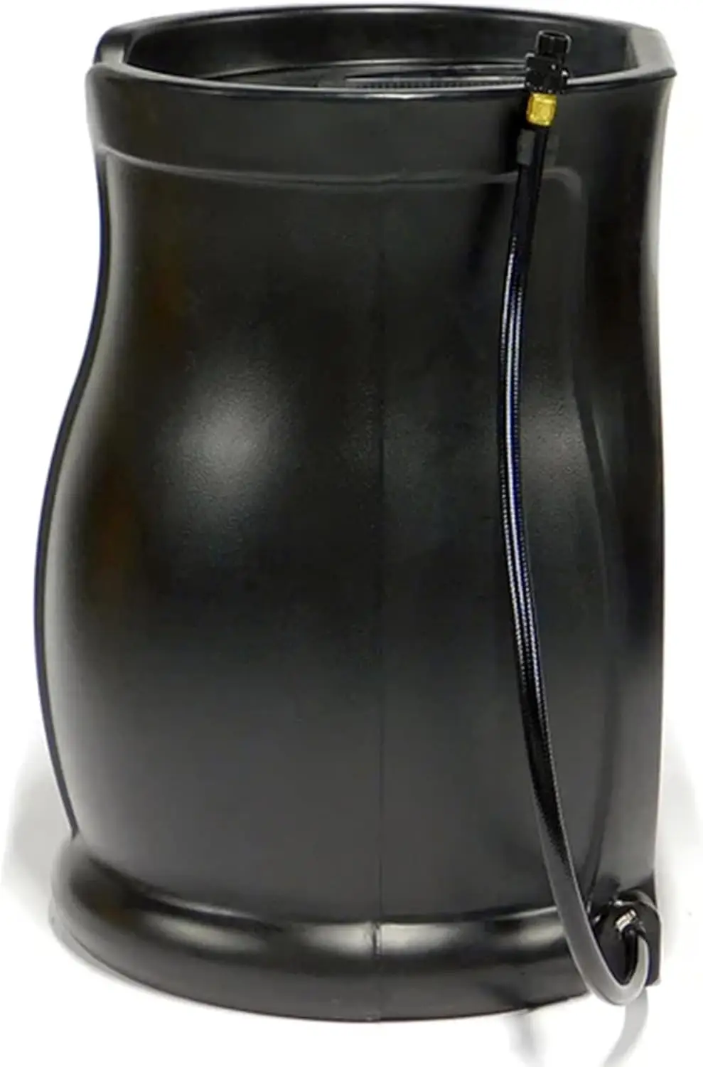 Outdoor 45-Gallon Catalina Rain Barrel –BPA-Free,Flat-Back Design with 3.5 Foot Garden Hose, Shut-Off Thumb Valve, and Fixed Lid