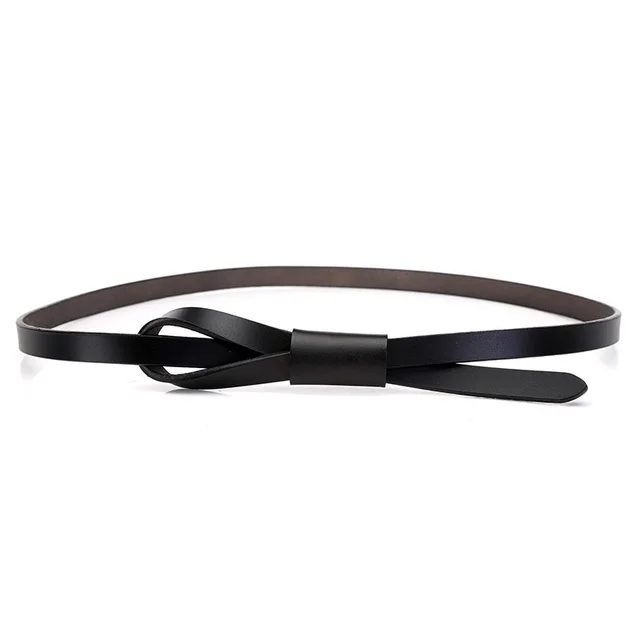 RAINIE SEAN Thin Real Leather Women Belt Korean Casual Ladies Knot