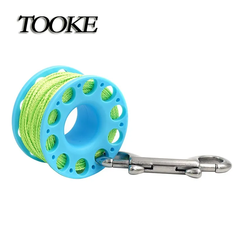 Scuba Diving 20m 30m Finger Spool Reel with Stainless Steel Nylon Line Snap  Bolt - AliExpress