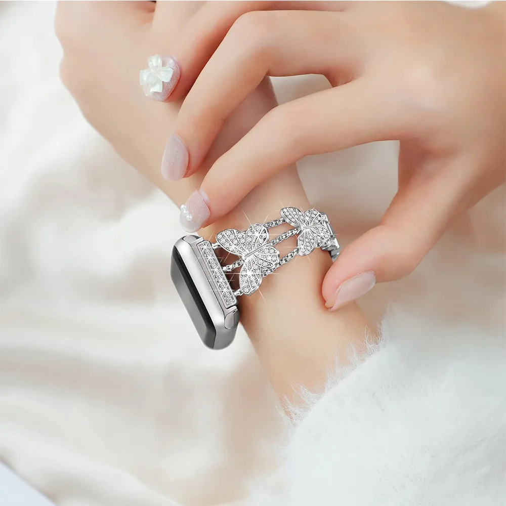 النساء فراشة حزام ل سوار ساعة يد آبل 49 مللي متر 4...