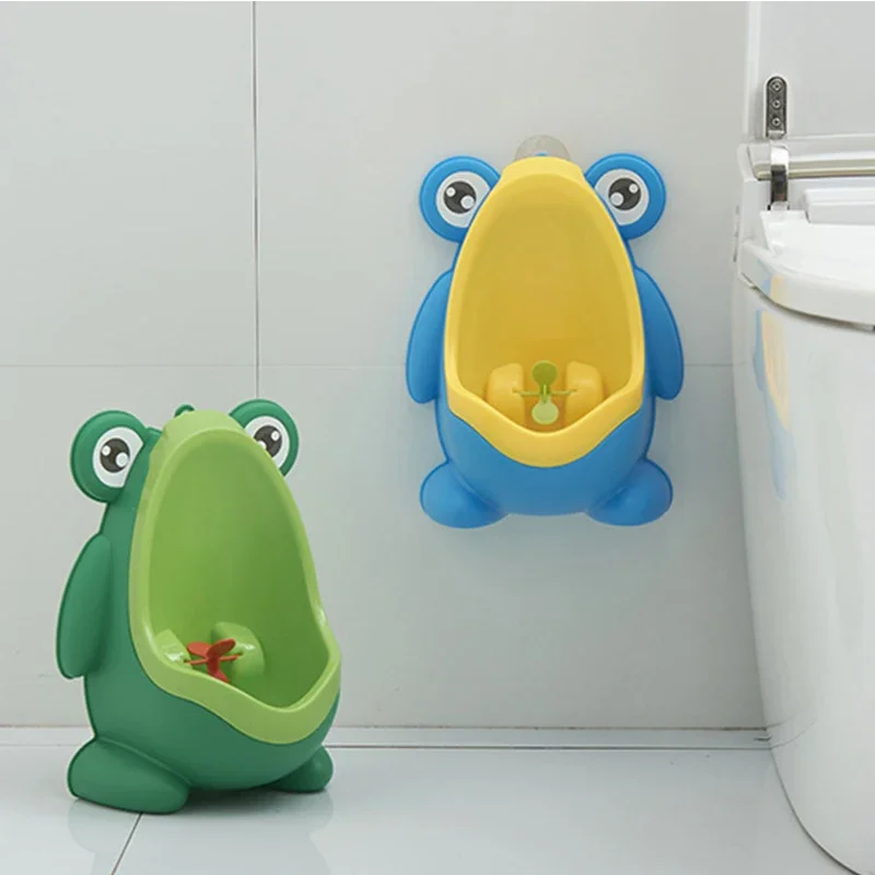 Cute Frog Potty Training Urinal Boy with Fun Aiming Target Children Stand Vertical Pee Infant Toddler Toilet Urinal Trainer 2